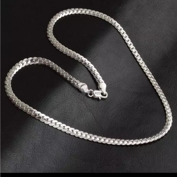 New 925 Unisex Sterling Silver Snake Necklace - Picture 2 of 4